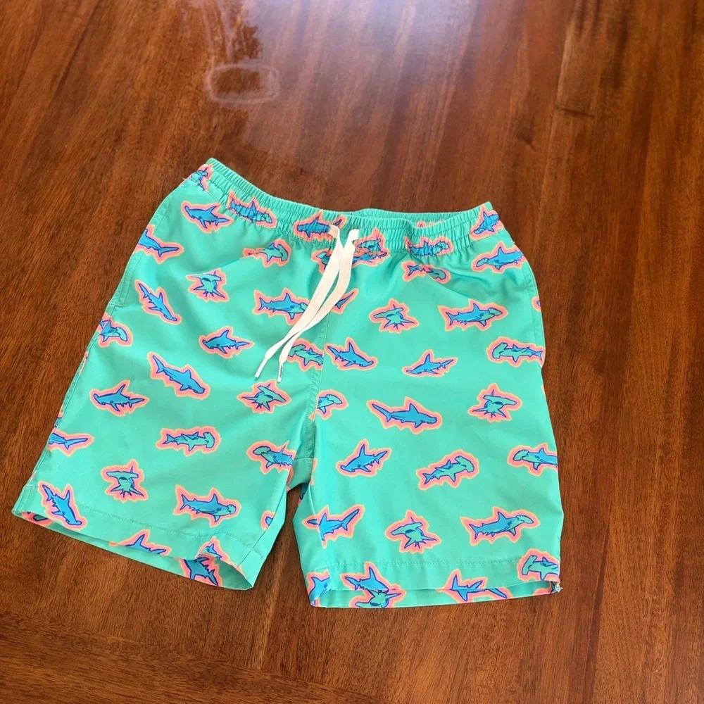 Kids Chubbies Shark Print Swim Trunks